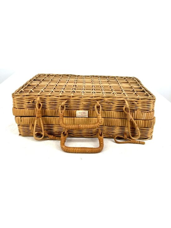 Unbranded Other - Wicker Picnic Basket Boho Storage 11.5 x 6.75 x 3.75" Vintage China